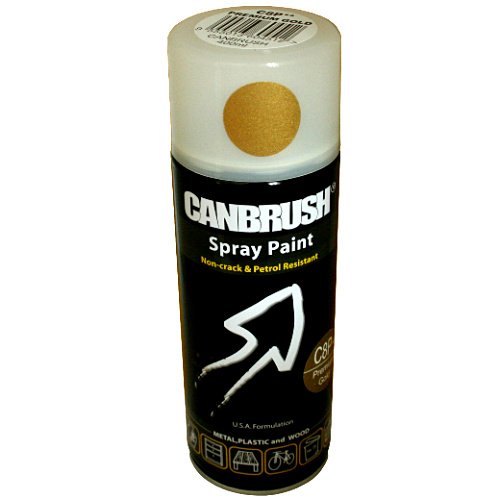 Canbrush PREMIUM GOLD Spray Paint Auto Diy Purpose Colour Aerosol Can C8P - Bargain Genie