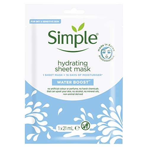 Simple Hydrating 16 days' worth of moisturiser in just 15 minutes Sheet Mask face mask for dry skin 1 pc - Bargain Genie