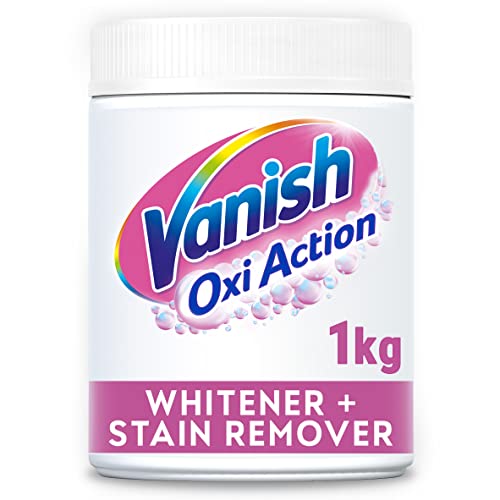 Vanish Fabric Stain Remover, Oxi Action Powder Crystal Whites, 1 kg - Bargain Genie