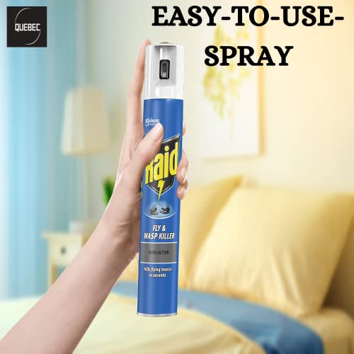 Quebec - Raid Rapid Action Fly- Indoor Raid Flying Insect Killer -Eliminates insects in seconds- Spray Leaves Neutral Scent-Wasp Killer Spray 300ml- Pack of 2