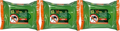 Xpel Insect Mosquito REPELLENT WIPES Tropical Formula 25 wipes (3) - Bargain Genie