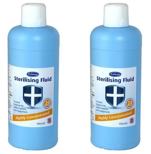 2 x Dr Johnson's Highly Concentrated Sterilising Fluid 1 Litre