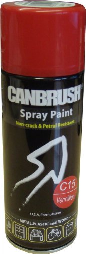 Canbrush Specialist Metal, Plastic and Wood Spray Paint Vermillion Red C15 400ml - Bargain Genie