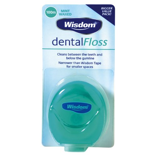 Wisdom Dental Floss Mint Waxed 100m (Pack of 3)