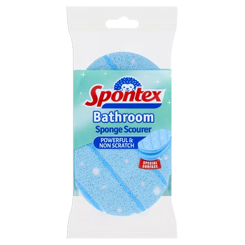 Spontex Bathroom Non-Scratch Sponge Scourer (1 X 8 Sponge Scourer) - Bargain Genie