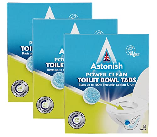 Toilet Bowl Power Clean Tabs | Eliminates limescales, calcium and rust | Pack of 3 X 8 Tabs - Bargain Genie