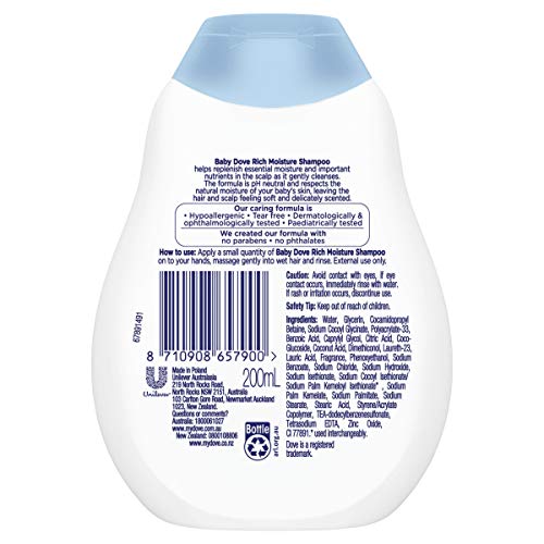 Baby Dove Rich Moisture Shampoo, 200ml