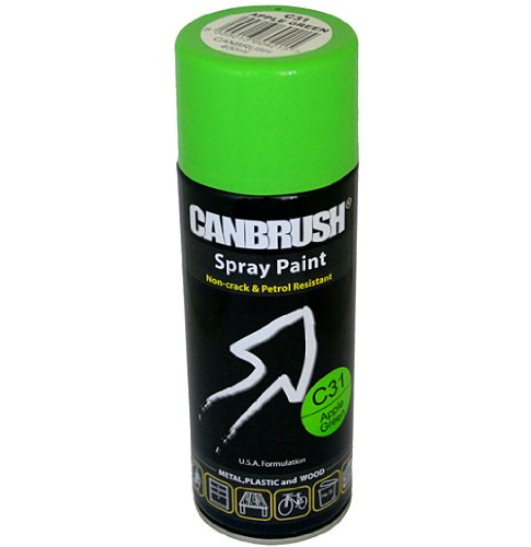 Canbrush APPLE GREEN Spray Paint Auto Diy Purpose Colour Aerosol Can C31 - Bargain Genie