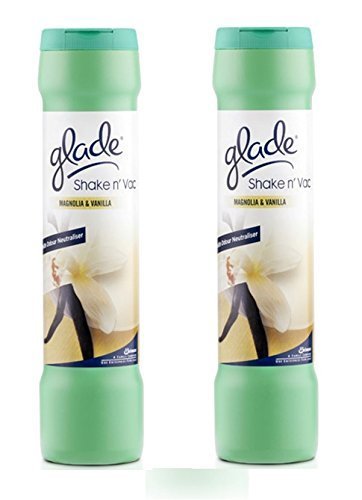 Glade 4 x Shake N' Vac - Magnolia & Vanilla - 500g Carpet Freshener With Neutraliser - Bargain Genie