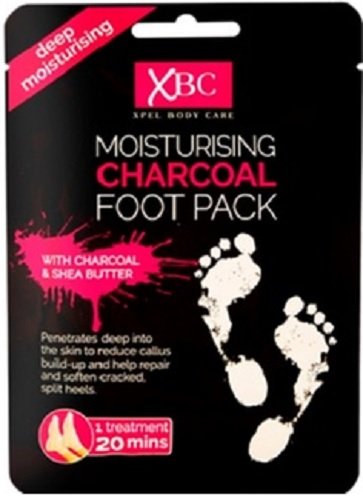 4 x XBC Moisturising Charcoal Foot Pack - Charcoal & Shea Butter - Bargain Genie