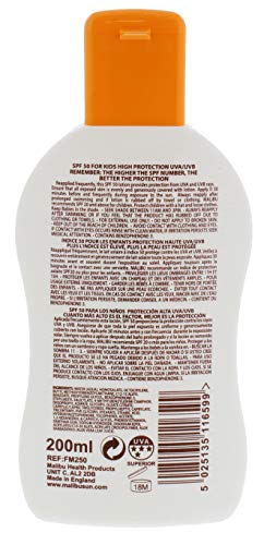 Malibu Kids High Protection Water Resistant SPF 50 Sun Screen Lotion, 200ml - Bargain Genie