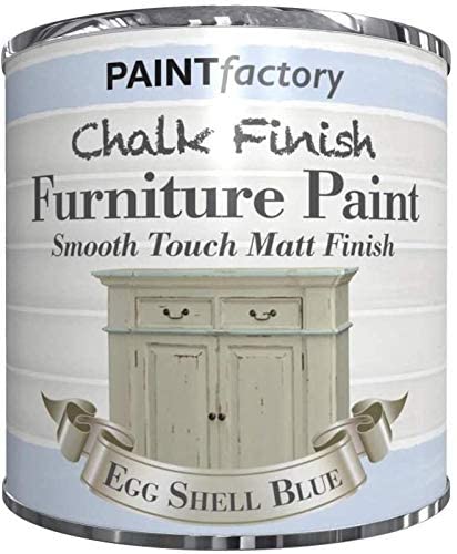 250ml Chalk Finish Paint Tin Tub Smooth Touch Matte Furniture Vintage House Home - Egg Shell Blue - Bargain Genie