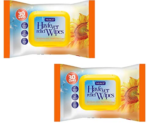 30 x Hayfever & Allergy Relief Wipes for Hand & Face Traps Pollen Dust Dirt Pet Allergy Wet Hay Fever Wipes (60 Wipes (2 Packet)) - Bargain Genie