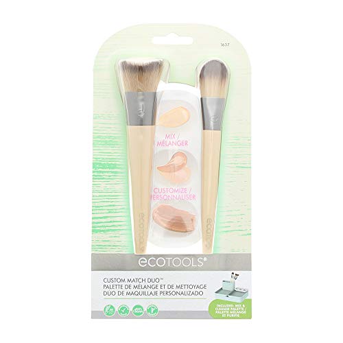 EcoTools Custom Match Duo Makeup Brushes and Mixing Palette with Lid, 3 Count (Pack of 1) - Bargain Genie