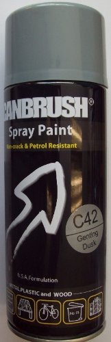 3 x CANBRUSH Spray Paint For Metal Plastic & Wood 400ML - Genting Dusk Grey C42 - Bargain Genie