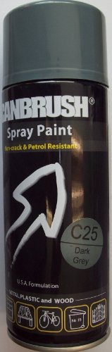 3 x CANBRUSH Spray Paint For Metal Plastic & Wood 400ML - Dark Grey C25