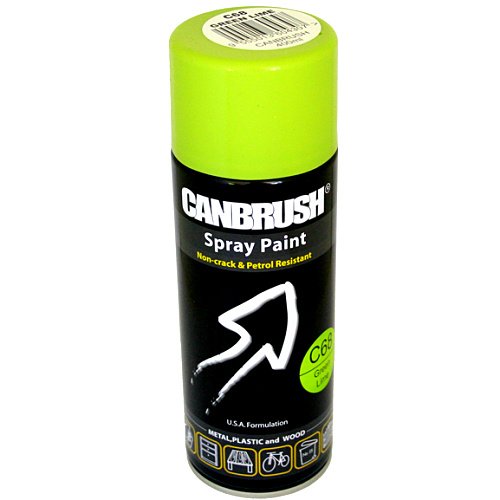 Canbrush GREEN LIME Spray Paint Auto Diy Purpose Colour Aerosol Can C68 - Bargain Genie