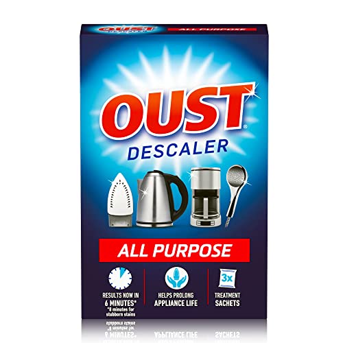 Oust Powerful All Purpose Descaler, Limescale Remover – Ideal for Kettles, Coffee Machines, Irons and Shower Heads, 3 Sachets - Bargain Genie