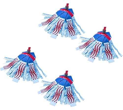 4 x Vileda Supermocio 3 Action Microfibre Mop Head Replacement Refill Blue - Bargain Genie