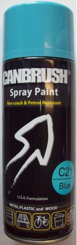 3 x CANBRUSH Spray Paint For Metal Plastic & Wood 400ML - Blue C21 - Bargain Genie