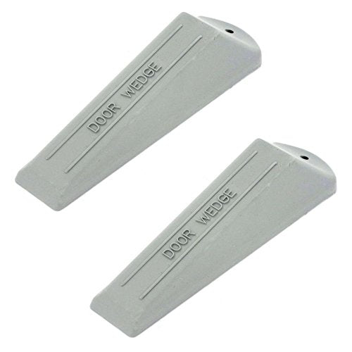 2 x Grey Rubber Door Wedge Stoppers - Bargain Genie