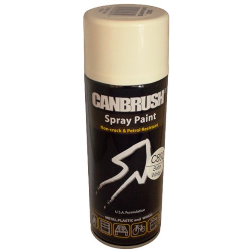 Canbrush SATIN WHITE Spray Paint Auto Diy Purpose Colour Aerosol Can C802 - Bargain Genie