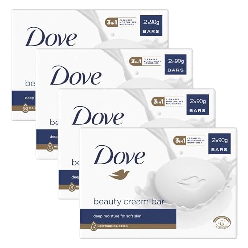 Dove Orginal Beauty Cream Bar 3 in 1 Cleanses, Moisturises and Nourishes Sulphate-Free Bath Soap for Soft and Smooth Skin, Suitable for Daily Use, 2x90g