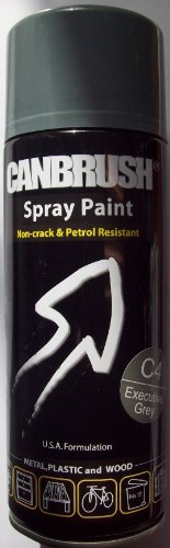 3 x CANBRUSH Spray Paint For Metal Plastic & Wood 400ML - Executive Grey C4 - Bargain Genie