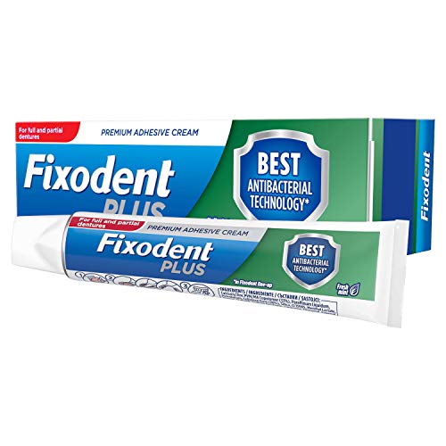 Fixodent Plus Antibacterial Technology Denture Adhesive, 40 g - Bargain Genie