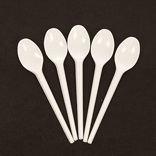 Caroline White Plastic Teaspoons Pack of 100 - Bargain Genie