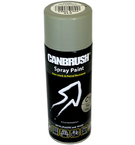 Canbrush PALE GREY Spray Paint Auto Diy Purpose Colour Aerosol Can C16 - Bargain Genie