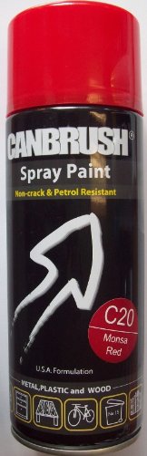 3 x CANBRUSH Spray Paint For Metal Plastic & Wood 400ML - Monsa Red C20 - Bargain Genie