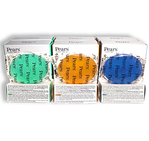 Pears TriPac:: 4off Lemon Flower + 4off Pears Natural Oils + 4off Mint Extracts + Each bar is 125g (12pack) - Bargain Genie