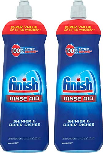 Finish Dishwashing Rinse Aid Liquid Shine and Protect Pack of, BLUE, 800ML, 1 count, (Pack of 2)