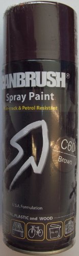 3x CANBRUSH Spray Paint For Metal Plastic & Wood 400ML - Brown C60 - Bargain Genie