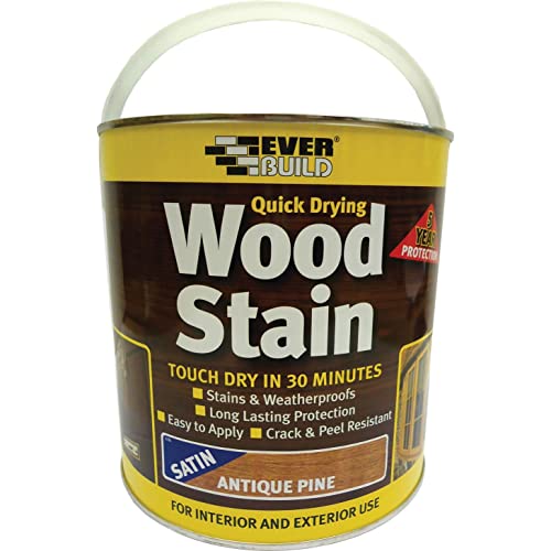 Everbuild EVBWSAP250 250 ml Quick Dry Wood Stain - Satin Antique Pine_P - Bargain Genie