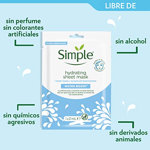 Simple Hydrating 16 days' worth of moisturiser in just 15 minutes Sheet Mask face mask for dry skin 1 pc - Bargain Genie