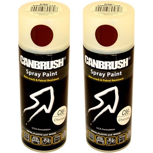 2 x CANBRUSH Spray Paint - for Metal Plastic & Wood 400ML - Chocolate - Bargain Genie