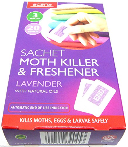 Acana Sachet Moth Killer & Freshener with Lavender Fragrance Pack of 20 3 Months - Bargain Genie