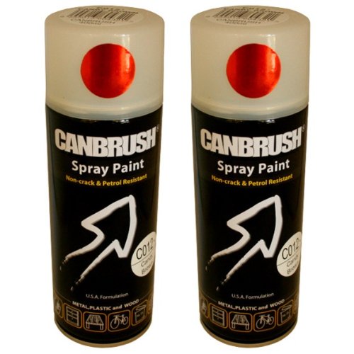 2 x CANBRUSH Spray Paint - For Metal Plastic & Wood 400ML Gloss Finish - Candy Brown - Bargain Genie