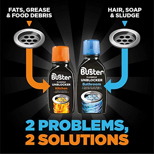 Buster Bathroom Plughole Unblocker, Dissolves Hair and Sludge 300ml Parent - Bargain Genie