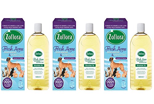 3 x ZOFLORA 500ML Fresh Home Odour Remover and Disinfectant Pets Home Kennels for Homes with Pets - Bargain Genie