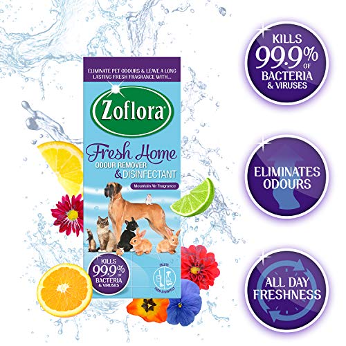 Zoflora Fresh Home, Mountain Air 6 x 500ml, Concentrated 3-in-1 Multipurpose Disinfectant Kills 99.9% of Bacteria & Viruses