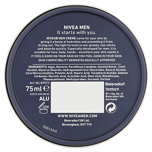 NIVEA Men Creme (Pack of 5, 150ml), Intensive Everyday Moisturising Cream for Whole Body, Fast-Absorbing Face, Body and Hand Cream, with Vitamin E and Aloe Vera Formula - Bargain Genie