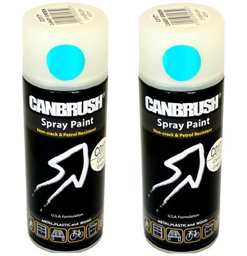 2 x CANBRUSH Spray Paint - for Metal Plastic & Wood 400ML Gloss Finish - Candy Green