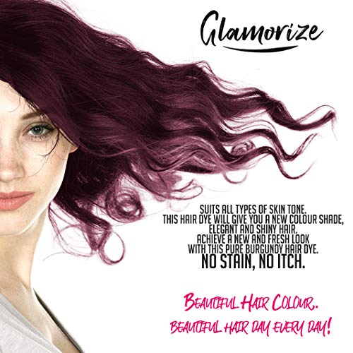 2pk Pure Burgundy Hair Dye | Easy to Use, Fade Resistant Hair Colour | Includes 2 Colour Cream Gel, 2 Developer Milk, 2 Plastic Gloves and Detailed Instruction Manuals | Beautiful Hair At Home - Bargain Genie