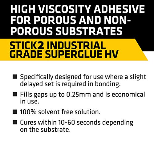 Everbuild Stick 2 Industrial Grade High Viscosity Superglue, Clear, 50 g - Bargain Genie