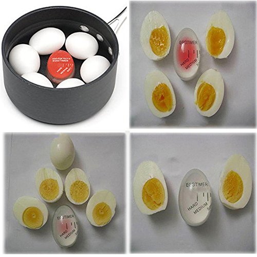 2 Pack Colour Changing Egg Timer, Bidear Heat Sensitive Egg Timer in Boil Water for Kitchen