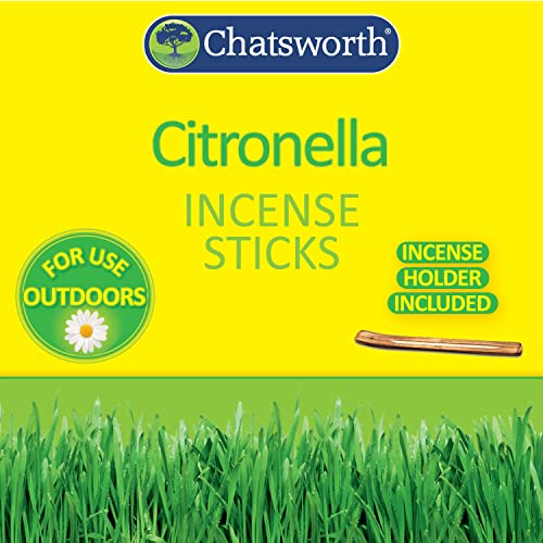 Chatsworth CH0220A Citronella Incense Sticks & Holder, Pack 30 Sticks, Brown - Bargain Genie