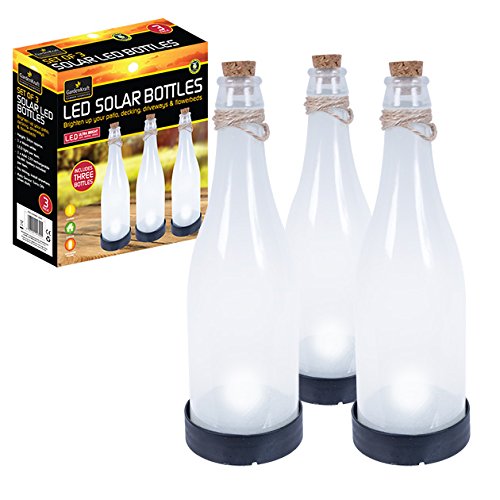 GardenKraft 24300 LED Solar Hanging Bottle Lights - Warm White (Set of 3) - Bargain Genie